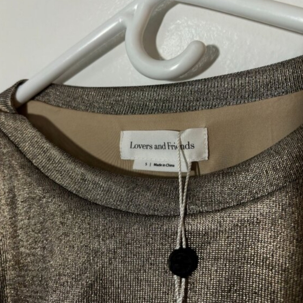 NWT | Lovers and Friends Rosie Proseco Shimmer Rose Gold Dress Small - Picture 7 of 12